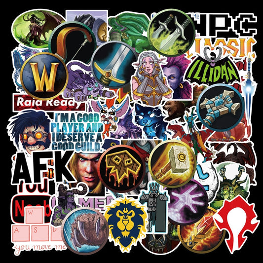 World of Warcraft Anime Stickers 50 Pcs